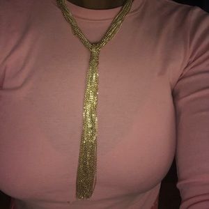 Gold plated chain necklace.
